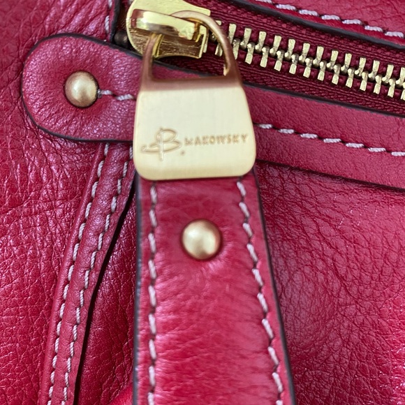 B. MAKOWSKY slouchy red shoulder bag NWOT - Picture 5 of 8